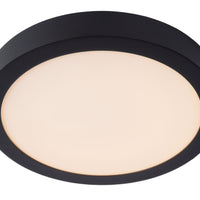Lucide BRICE LED plafondlamp, 30W 3000K dimbaar, IP44 rond 30cm, Mat Zwart, moderne badkamerverlichting