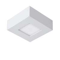 Lucide BRICE LED badkamer plafondlamp, dimbaar 8W 3000K, IP44, vierkant wit aluminium 220-240V