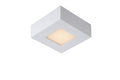 Lucide BRICE LED badkamer plafondlamp, dimbaar 8W 3000K, IP44, vierkant wit aluminium 220-240V