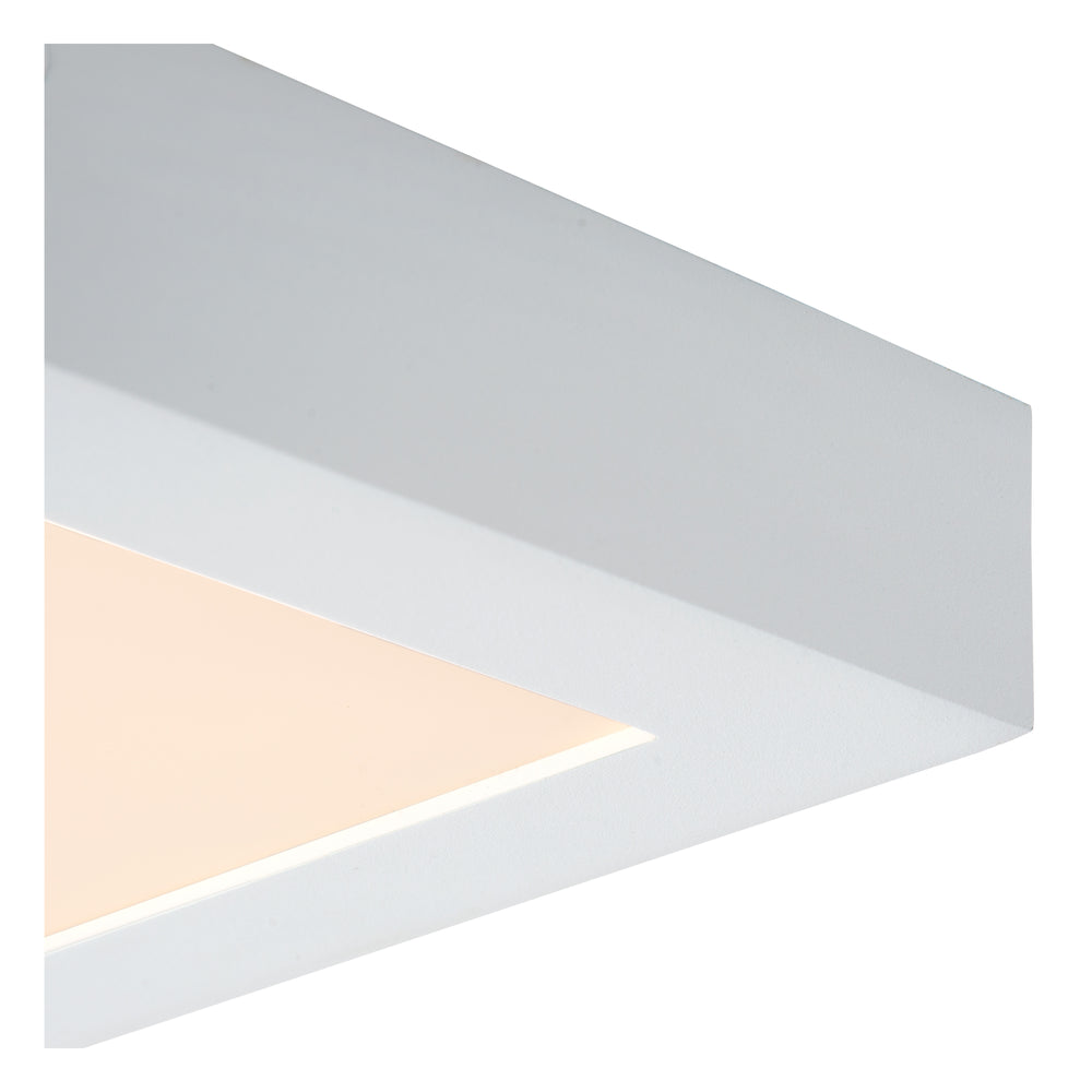 Plafonnier de salle de bain Lucide BRICE LED, dimmable 15W 3000K, IP44, finition carrée blanc mat