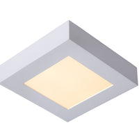 Plafonnier de salle de bain Lucide BRICE LED, dimmable 15W 3000K, IP44, finition carrée blanc mat