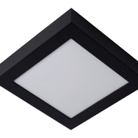 Lucide BRICE LED badkamer plafondlamp, dimbaar 22W 3000K IP44, vierkant 220mm Mat Zwart