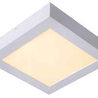 Plafonnier de salle de bain LED Lucide BRICE, dimmable 22W 3000K IP44 carré Blanc design moderne