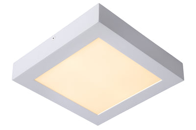 Plafonnier de salle de bain LED Lucide BRICE, dimmable 22W 3000K IP44 carré Blanc design moderne