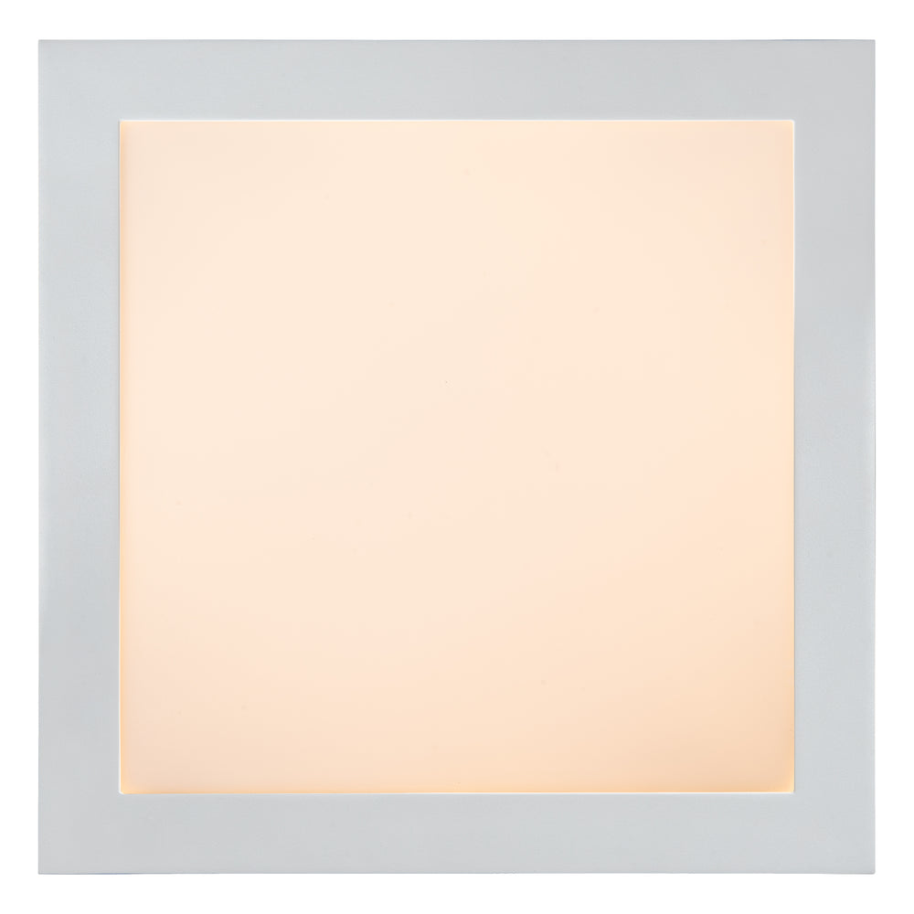 Lucide BRICE LED badkamer plafondlamp, dimbaar 30W 3000K, IP44, Wit, modern vierkant design