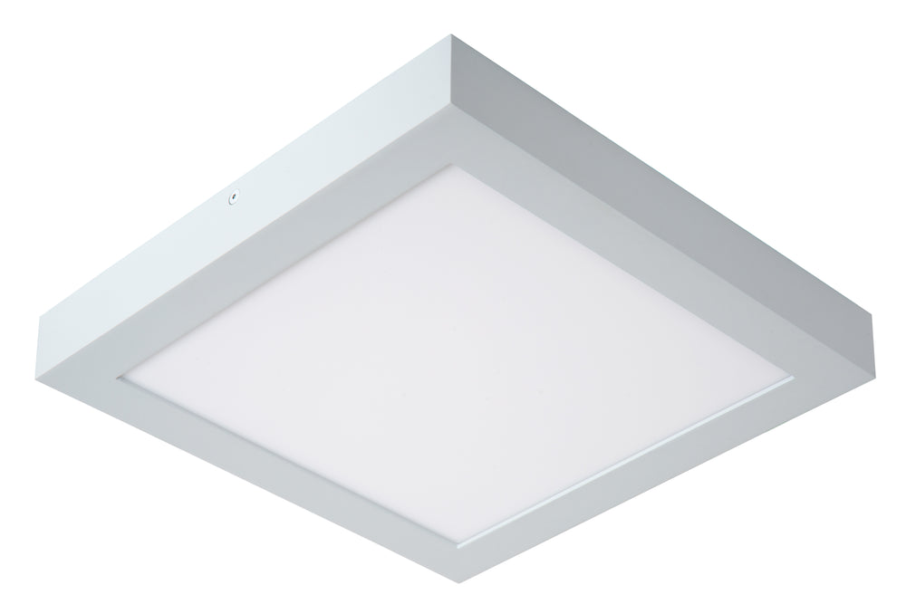 Lucide BRICE LED badkamer plafondlamp, dimbaar 30W 3000K, IP44, Wit, modern vierkant design