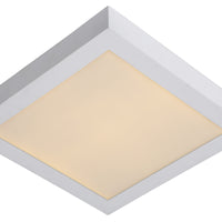 Lucide BRICE LED badkamer plafondlamp, dimbaar 30W 3000K, IP44, Wit, modern vierkant design
