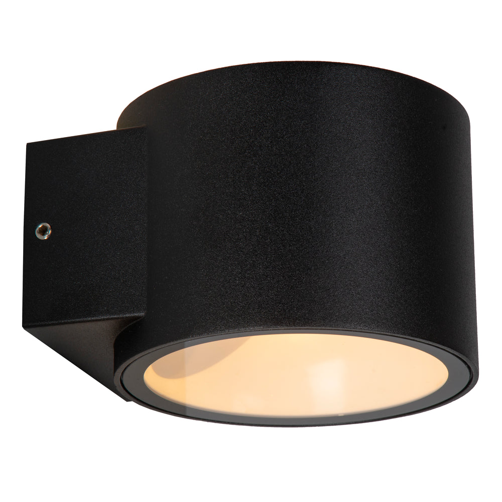 Lucide OXFORD LED wandlamp binnen buiten, IP54 Zwart aluminium, G9 fitting uplight & downlight