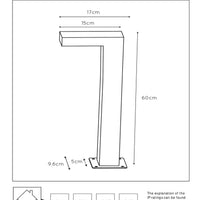 Lucide TEXAS LED sokkellamp 7W 3000K IP54 Antraciet buiten aluminium 220-240V 600mm moderne tuinverlichting