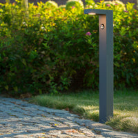 Lucide TEXAS-IR LED sokkellamp 7W 3000K IP54 met bewegings- en dag/nachtsensor Donkergrijs
