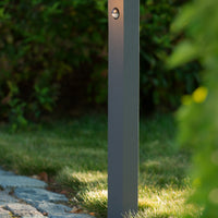 Lucide TEXAS-IR LED sokkellamp 7W 3000K IP54 met bewegings- en dag/nachtsensor Donkergrijs