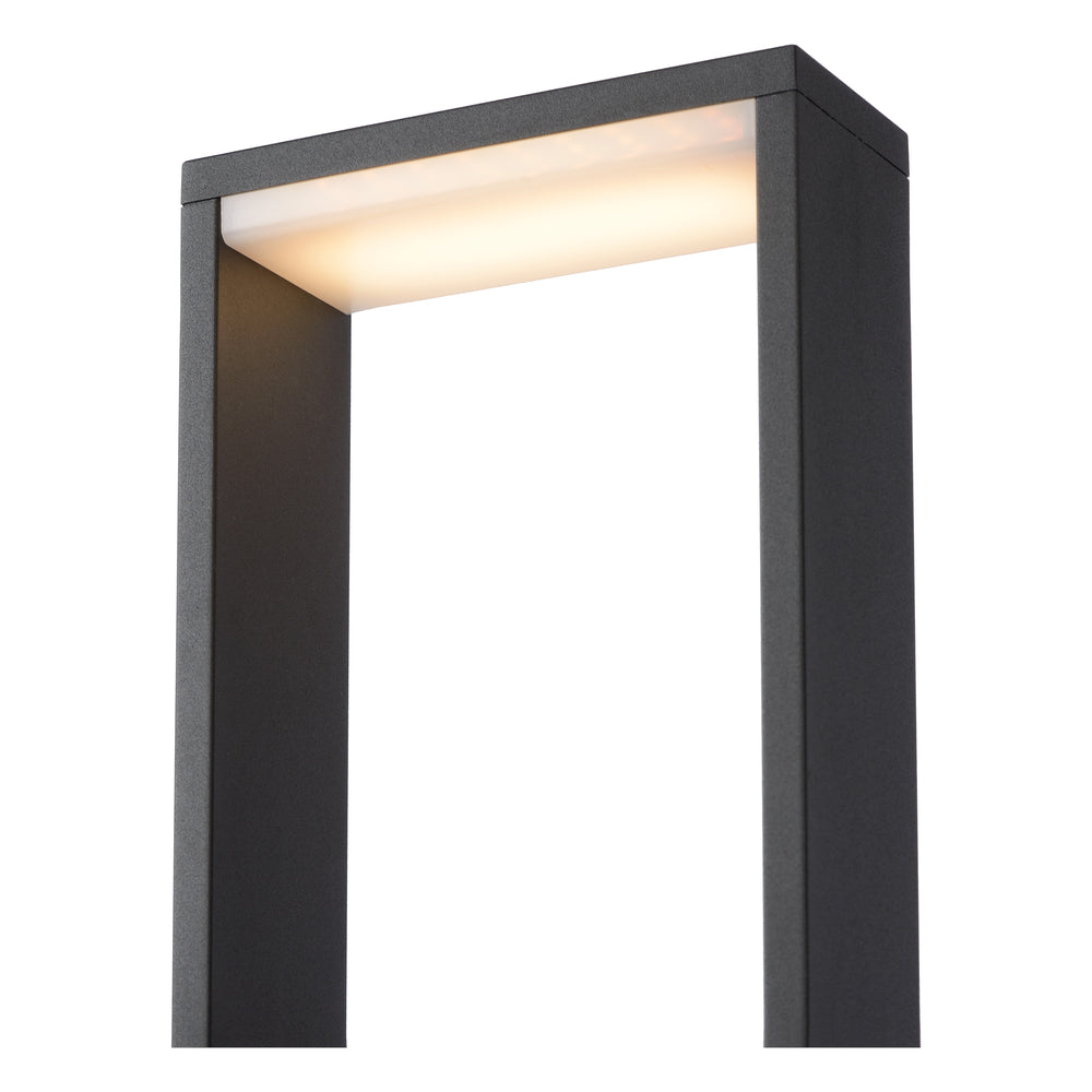Lucide GOA LED sokkellamp 10W 3000K IP54 Donkergrijs buitenverlichting tuin