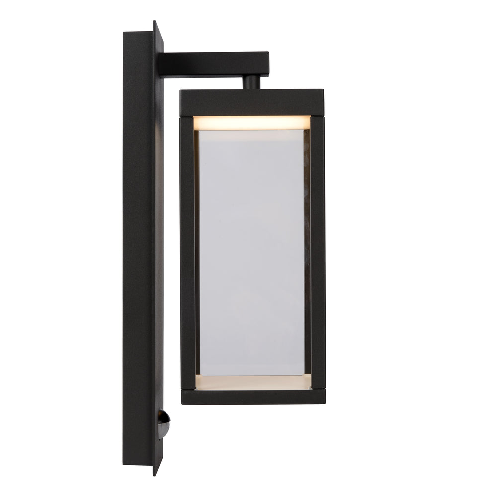 Lucide CLAIRETTE LED wandlamp 13W 3000K IP54 met PIR bewegingssensor en antraciet behuizing