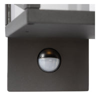Lucide CLAIRETTE LED wandlamp 13W 3000K IP54 met PIR bewegingssensor en antraciet behuizing