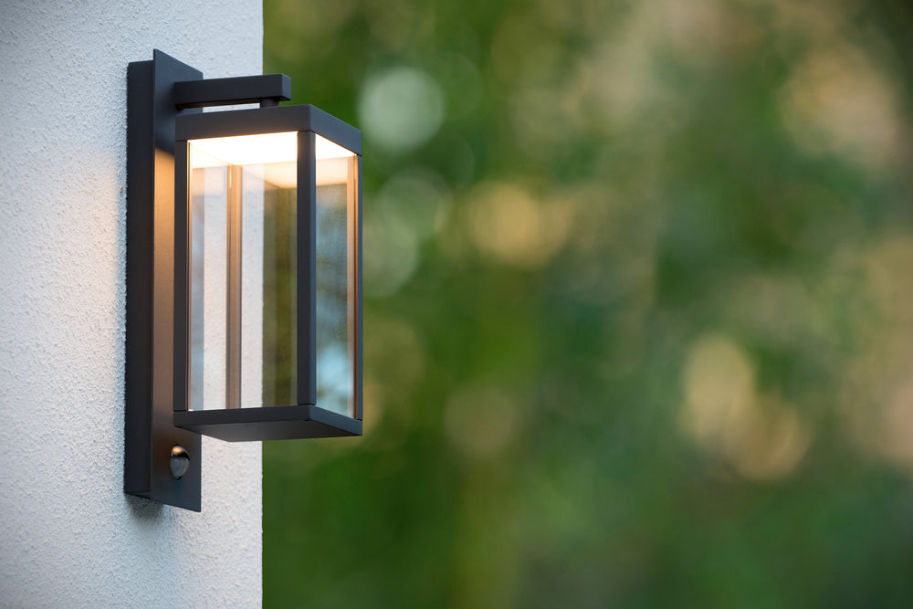 Lucide CLAIRETTE LED wandlamp 13W 3000K IP54 met PIR bewegingssensor en antraciet behuizing