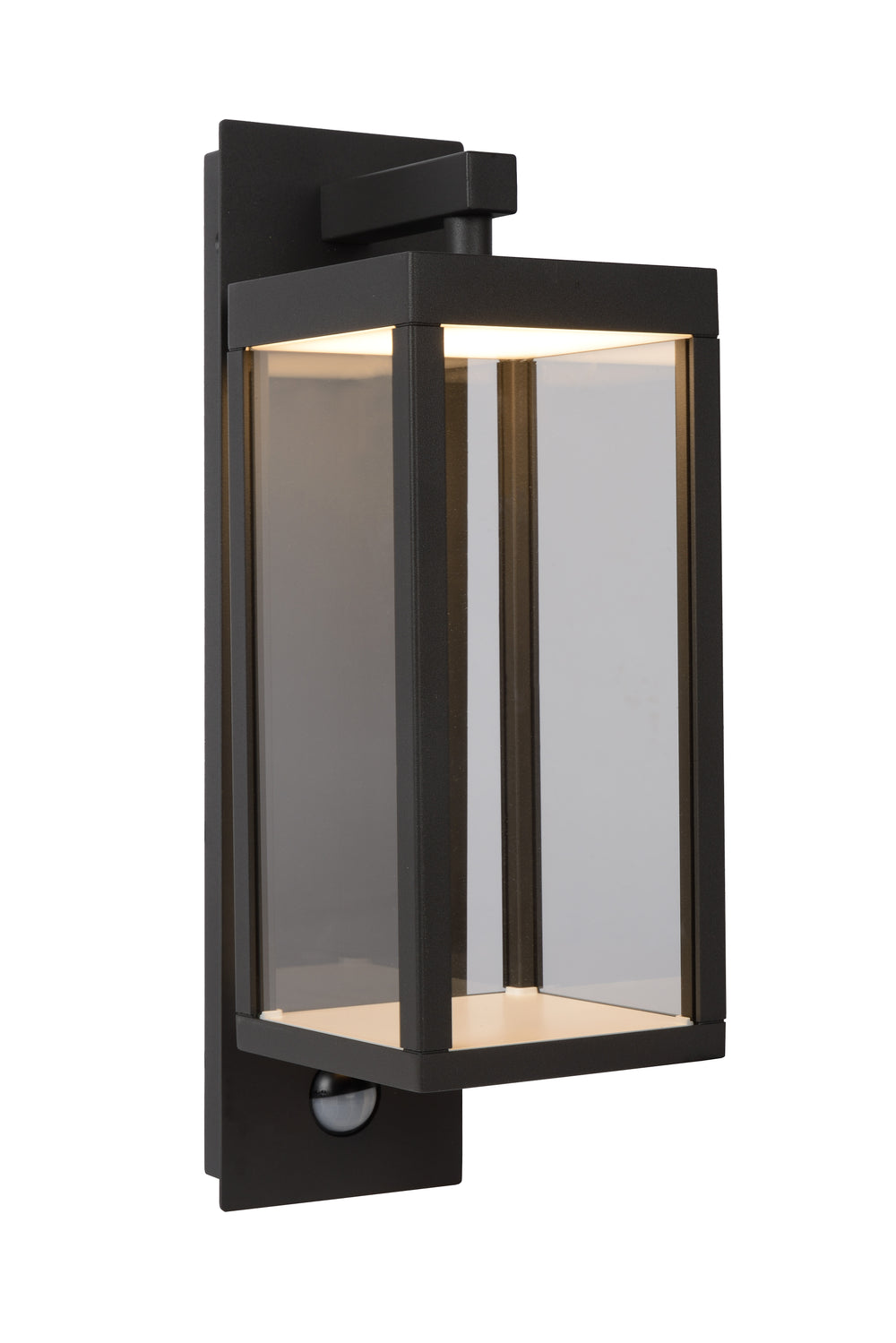 Lucide CLAIRETTE LED wandlamp 13W 3000K IP54 met PIR bewegingssensor en antraciet behuizing