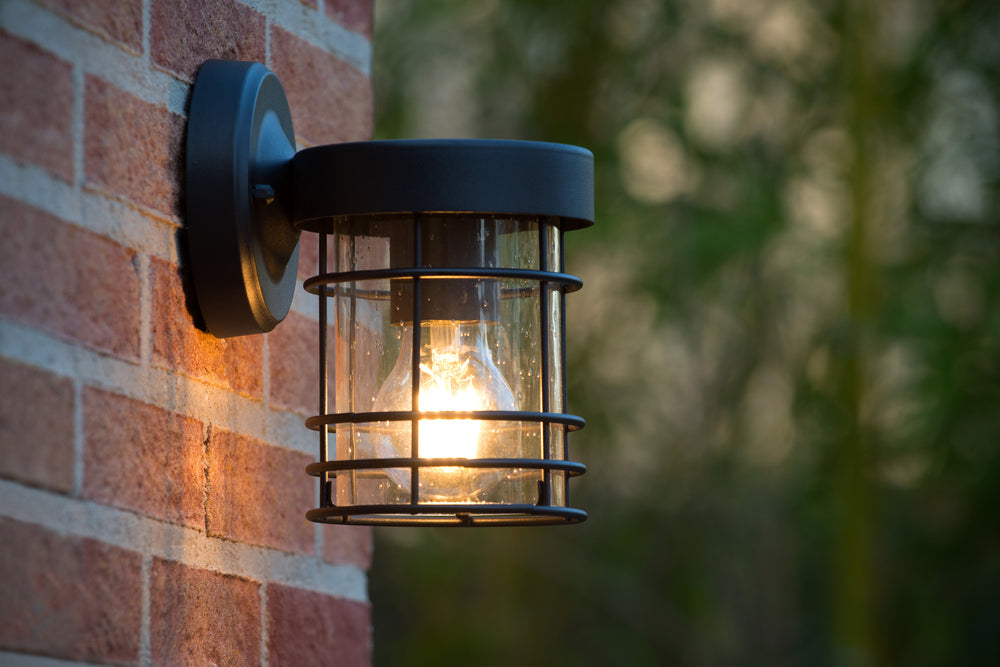 Applique murale Lucide KEPPEL intérieur extérieur douille E27 IP44 Métal Noir Mat 220-240V 60W