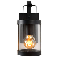 Lucide LINDELO wandlamp binnen buiten, E27 fitting, 60W max, 220-240V, IP44, Mat zwarte metalen afwerking