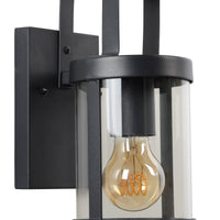 Lucide LINDELO wandlamp binnen buiten, E27 fitting, 60W max, 220-240V, IP44, Mat zwarte metalen afwerking