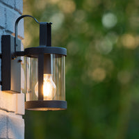 Lucide LINDELO wandlamp binnen buiten, E27 fitting, 60W max, 220-240V, IP44, Mat zwarte metalen afwerking