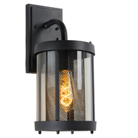 Lucide Makkum wandlamp, 1xE27, IP23 buiten binnen lamp, Mat Zwart metaal, 220-240V, 60W max