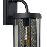 Lucide Makkum wandlamp, 1xE27, IP23 buiten binnen lamp, Mat Zwart metaal, 220-240V, 60W max