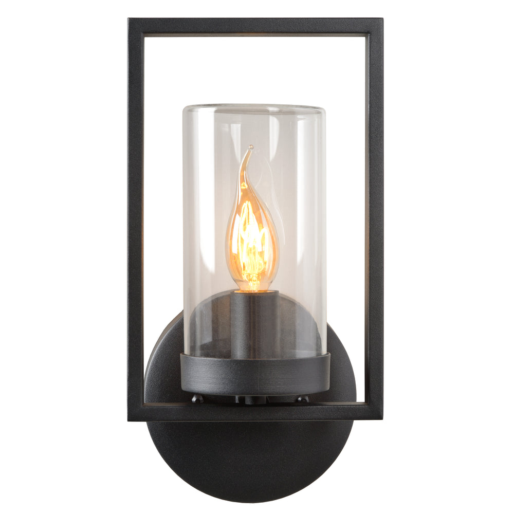 Applique murale Lucide NISPEN Noir, douille 1xE14, 40W max, IP44 luminaire métallique intérieur extérieur 220-240V