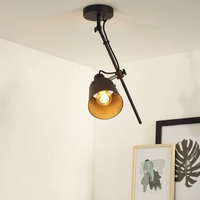 Lucide QUINNY plafondspot Zwart, 1xE27 fitting, stalen behuizing, 360° draaibaar, IP20, 220-240V