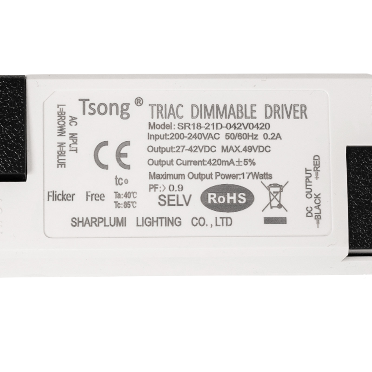 LCB driver LED dimmable coupure de phase TRIAC pour panneau LED 17W IP20 CE RoHS