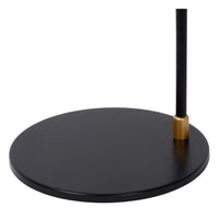 Lucide PHILINE lampe de lecture sur pied moderne, 1xGU10, compatible LED, hauteur réglable, Noir Mat avec tête Dorée