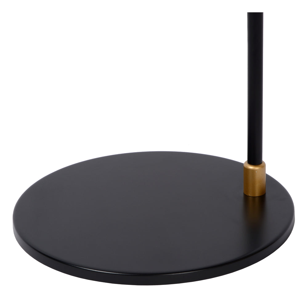 Lucide PHILINE lampe de lecture sur pied moderne, 1xGU10, compatible LED, hauteur réglable, Noir Mat avec tête Dorée