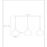Suspension Lucide Julius, 3 douilles E27, verre fumé avec finition noire et dorée, style moderne, IP20, 220-240V