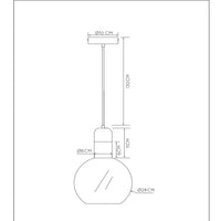 Lucide JULIUS suspension Ø28cm verre fumé bois noir métal doré E27 40W dimmable IP20 220-240V