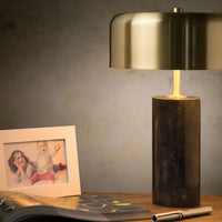 Lampe de table moderne Lucide MIRASOL Ø25cm Métal marbre noir, 3xG9 douilles, dimmable avec interrupteur sur câble, IP20