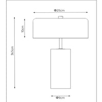 Lampe de table moderne Lucide MIRASOL Ø25cm Métal marbre noir, 3xG9 douilles, dimmable avec interrupteur sur câble, IP20