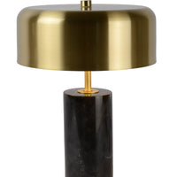 Lampe de table moderne Lucide MIRASOL Ø25cm Métal marbre noir, 3xG9 douilles, dimmable avec interrupteur sur câble, IP20