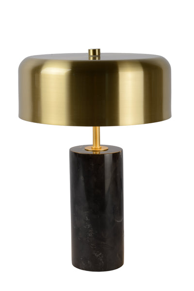 Lampe de table moderne Lucide MIRASOL Ø25cm Métal marbre noir, 3xG9 douilles, dimmable avec interrupteur sur câble, IP20