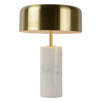 Lampe de table moderne Lucide MIRASOL Ø25cm, 3xG9 LED, dimmable, base en marbre, IP20, Blanc