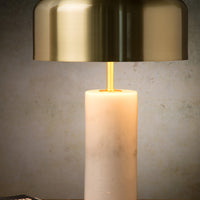 Lampe de table moderne Lucide MIRASOL Ø25cm, 3xG9 LED, dimmable, base en marbre, IP20, Blanc