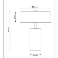 Lampe de table moderne Lucide MIRASOL Ø25cm, 3xG9 LED, dimmable, base en marbre, IP20, Blanc