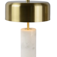 Lampe de table moderne Lucide MIRASOL Ø25cm, 3xG9 LED, dimmable, base en marbre, IP20, Blanc