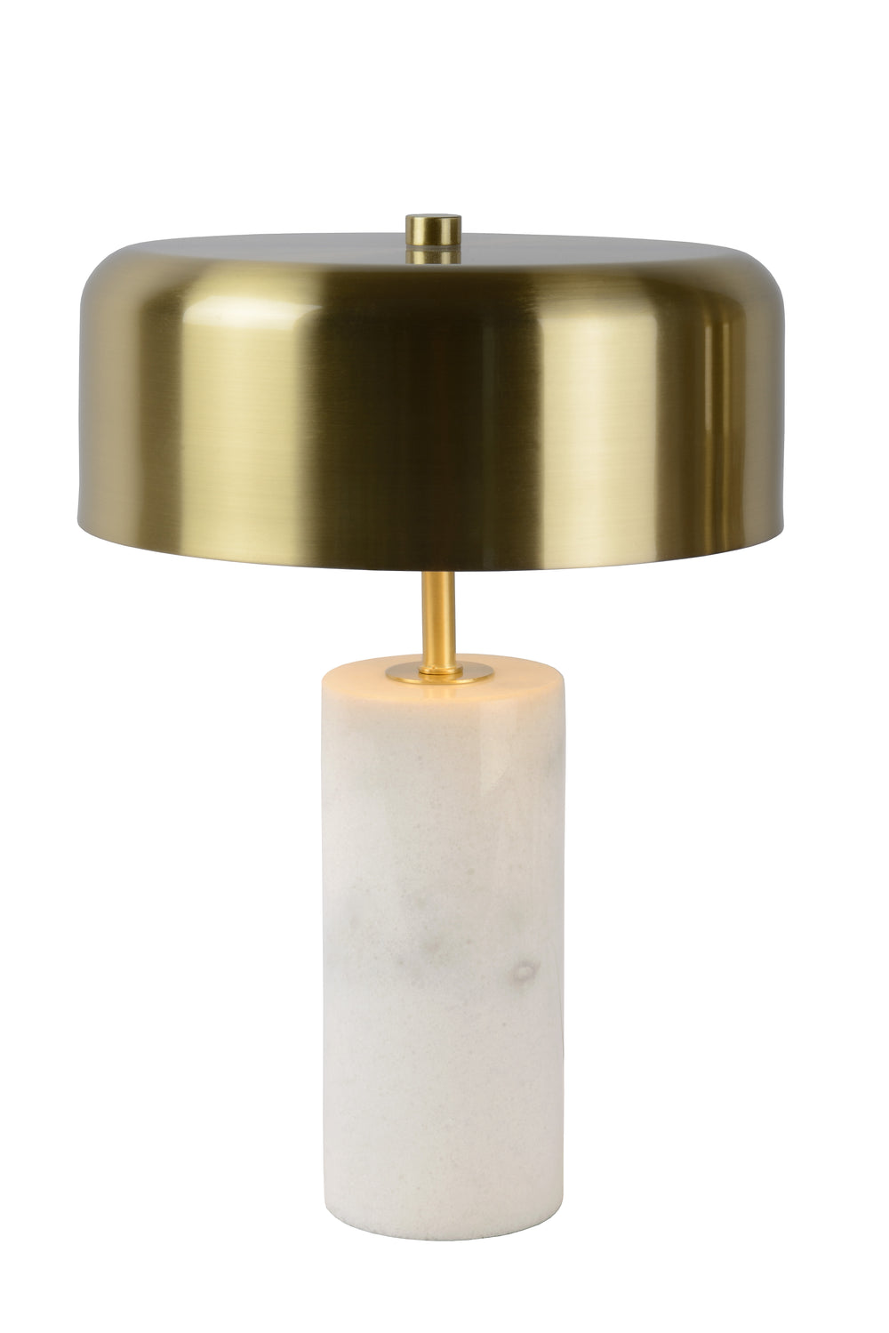 Lampe de table moderne Lucide MIRASOL Ø25cm, 3xG9 LED, dimmable, base en marbre, IP20, Blanc