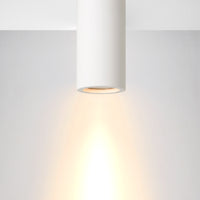 Spot plafond Lucide Gipsy, 1xGU10, 220-240V, IP20, Plâtre blanc, design cylindrique moderne Ø7cm