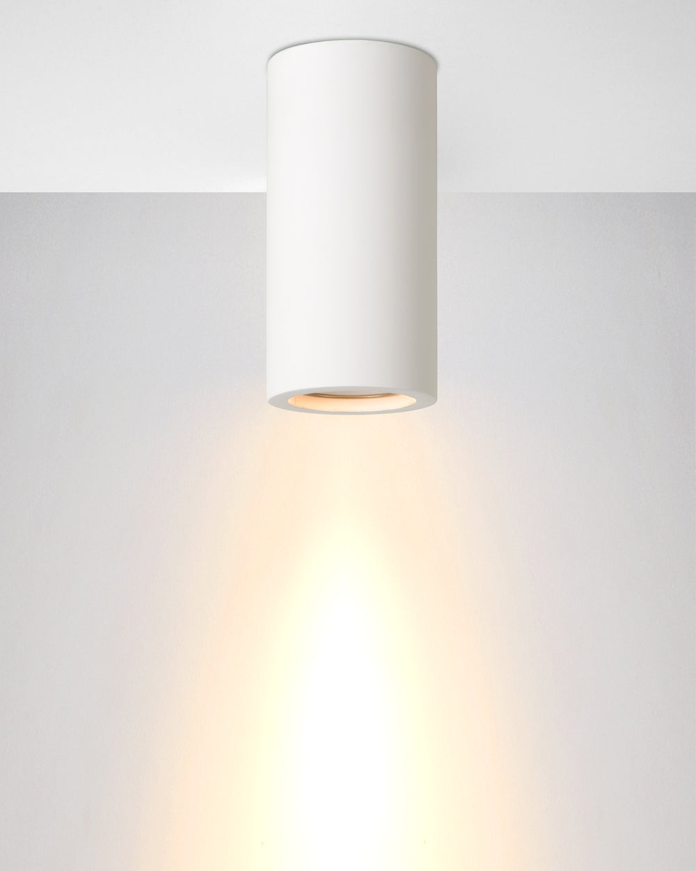 Spot plafond Lucide Gipsy, 1xGU10, 220-240V, IP20, Plâtre blanc, design cylindrique moderne Ø7cm