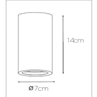 Spot plafond Lucide Gipsy, 1xGU10, 220-240V, IP20, Plâtre blanc, design cylindrique moderne Ø7cm