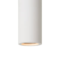 Spot plafond Lucide Gipsy, 1xGU10, 220-240V, IP20, Plâtre blanc, design cylindrique moderne Ø7cm
