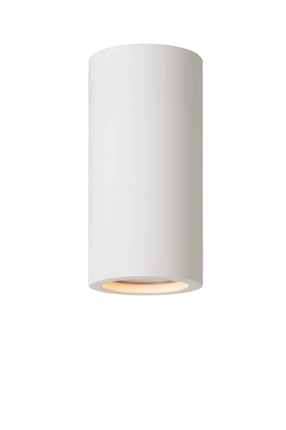 Spot plafond Lucide Gipsy, 1xGU10, 220-240V, IP20, Plâtre blanc, design cylindrique moderne Ø7cm