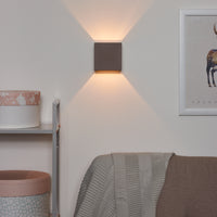 Lucide GIPSY wandlamp, modern vierkant betonnen design, G9 fitting, 25W max, dimbaar, 220-240V, IP20, Grijs
