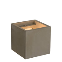 Lucide GIPSY wandlamp, modern vierkant betonnen design, G9 fitting, 25W max, dimbaar, 220-240V, IP20, Grijs