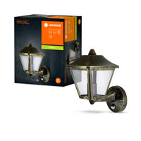 Ledvance ENDURA Classic Tradition Up Sensor Wandlamp E27 Goud Zwart Buiten IP44 Gietaluminium